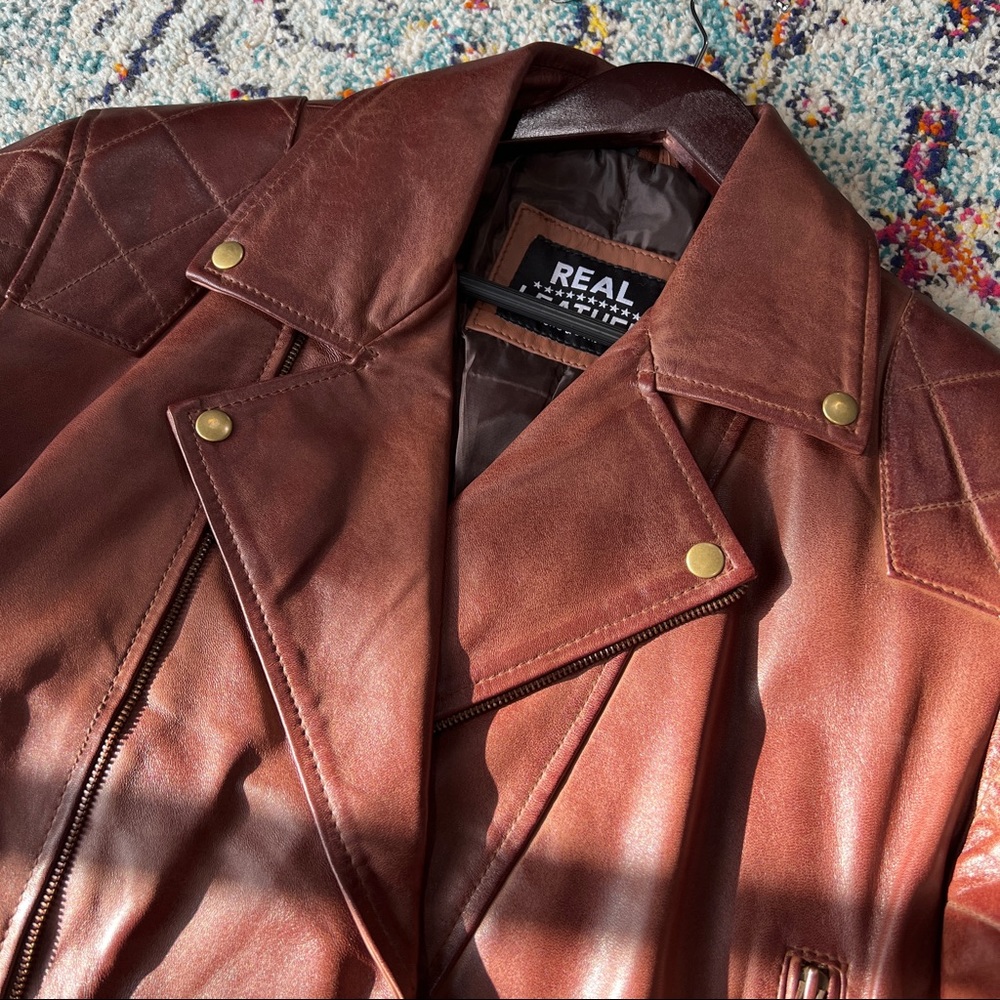 Frisco Dark Brown Quilted Biker Leather Jacket by Angel Jackets